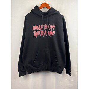 Women’s Gildan Size Large Black Feminist Hoodie.